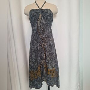 NaPua Vintage Rayon Hawaiian Halter Dress